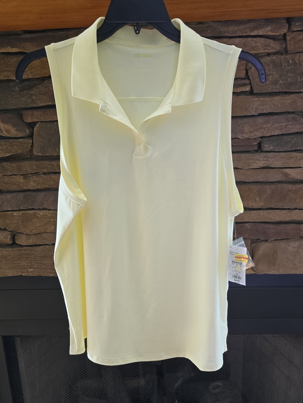tek gear Sleeveless Polo Tank Top in Pale Yellow